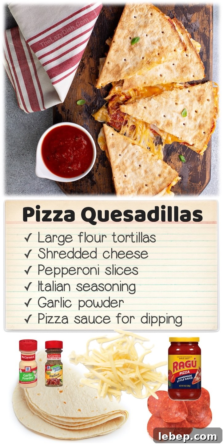 36 Family Dinner Ideas Kids and Picky Eaters Will Love 18 Pepperoni Pizza Quesadillas | Are you looking for kid friendly dinner ideas for your picky eaters? Try this fun twist on quesadillas! Simply stuff with your favorite pizza toppings and dip in pizza sauce for an easy school night meal. Add this to your dinner menu and thank me later.