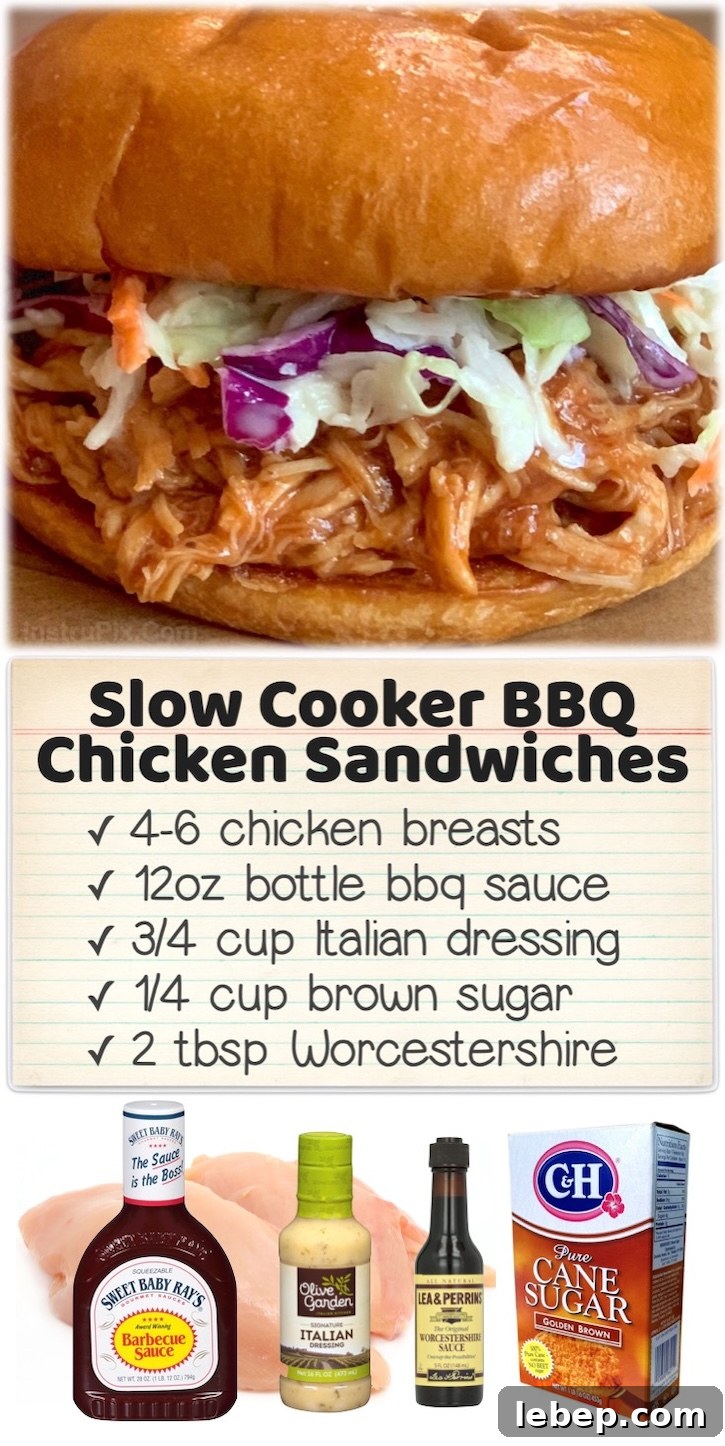 36 Family Dinner Ideas Kids and Picky Eaters Will Love 35 Zesty BBQ Chicken Sandwiches | This easy slow cooker meal is a wonderful make ahead dinner that's perfect for just about any occasion. My picky eaters always get a bell full! Simply place a few chicken breasts, bbq sauce, Italian dressing and brown sugar into your crockpot and watch as magic happens.