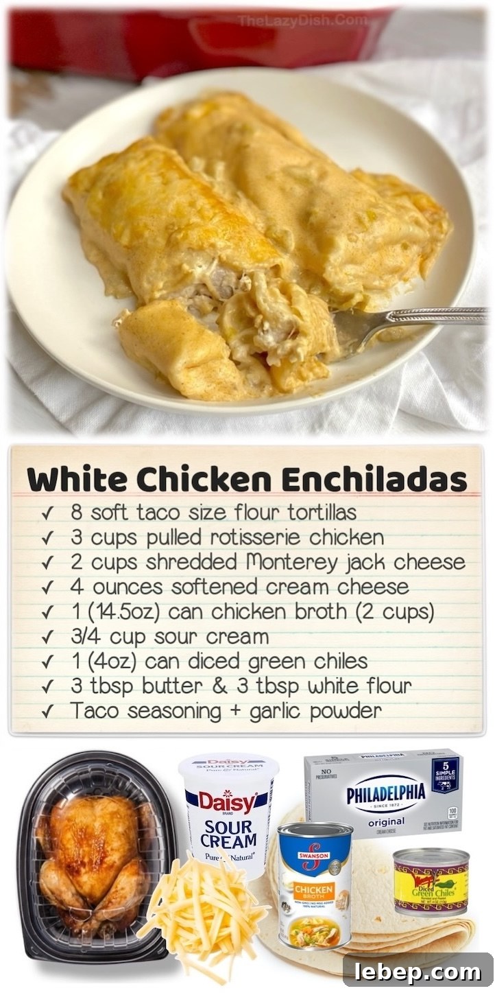 36 Family Dinner Ideas Kids and Picky Eaters Will Love 6 Creamy White Chicken Enchiladas | This popular recipe is a big hit with my picky family! A quick and easy enchilada recipe made with a delicious homemade sauce. My kids always go back for seconds!