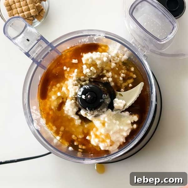 Adding all the ice cream ingredients to a food processor.