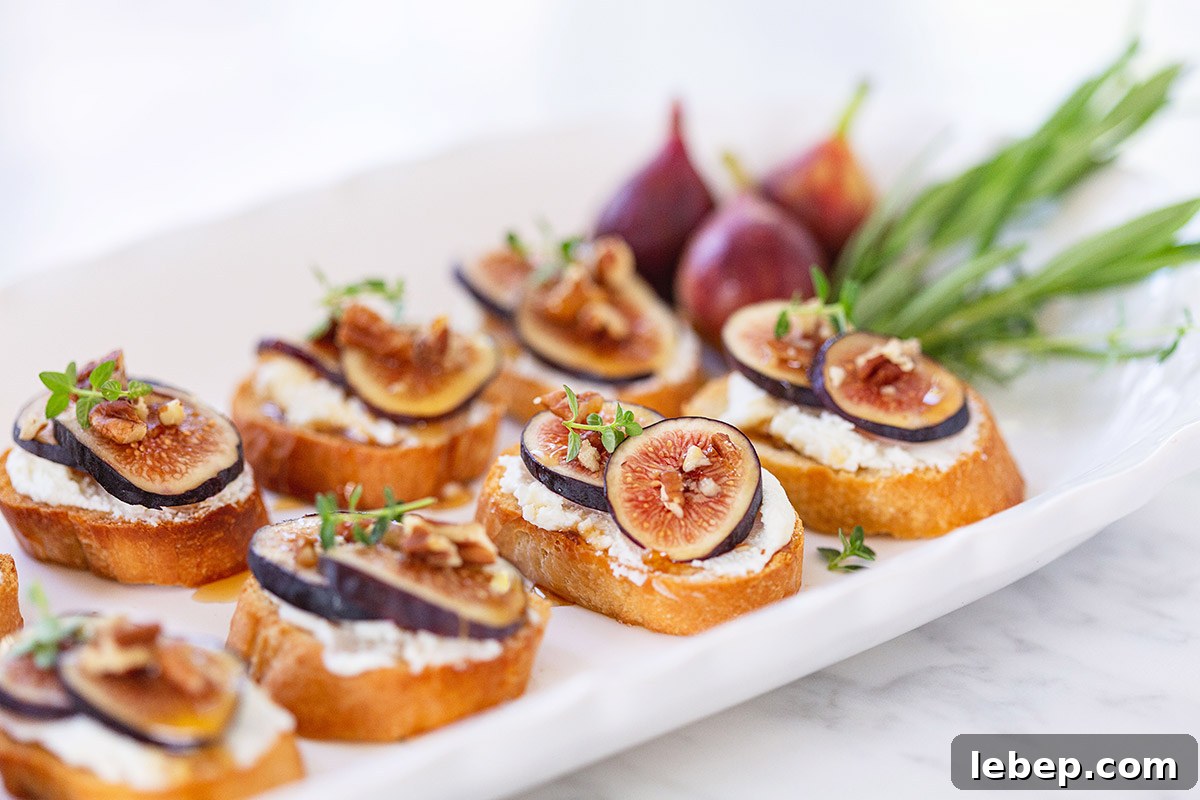 Goat Cheese Crostini with Sliced Figs