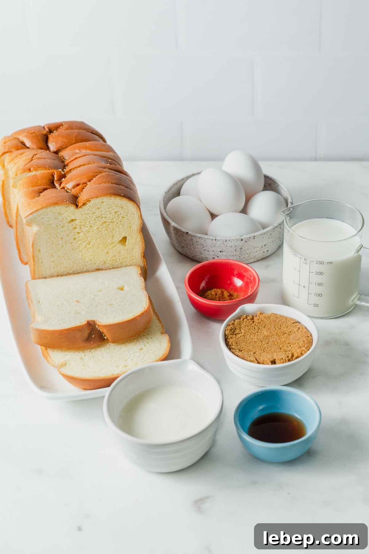 Brioche French Toast Casserole Recipe for Brunch or Holidays 3 ingredients for french toast casserole.