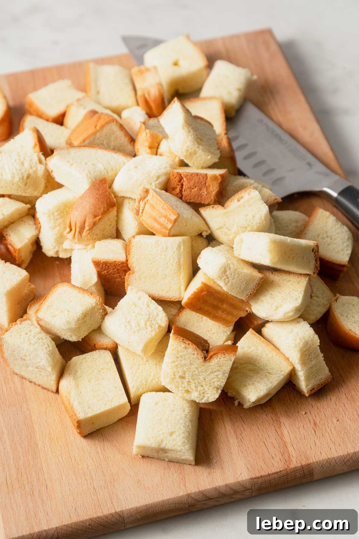 Brioche French Toast Casserole Recipe for Brunch or Holidays 4 brioche bread cut into cubes.