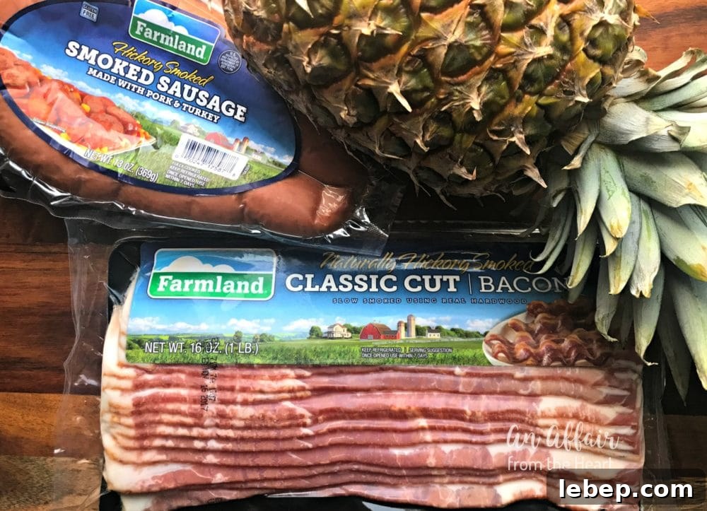 Aloha Bacon-Wrapped Pineapple Sausage Bites 6 Aloha Bacon Wrapped Sausage Bites