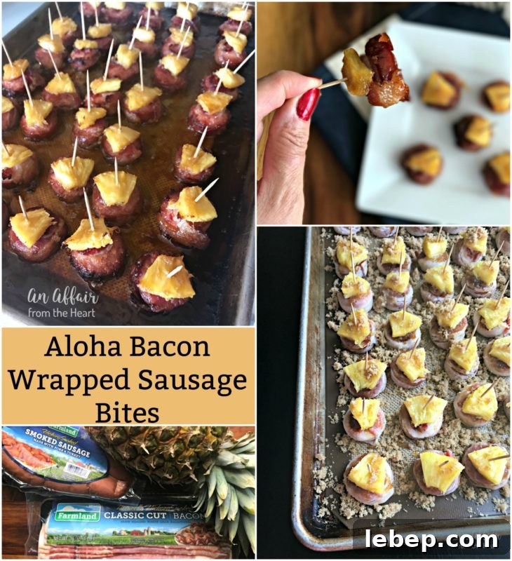 Aloha Bacon-Wrapped Pineapple Sausage Bites 7 Aloha Bacon Wrapped Sausage Bites