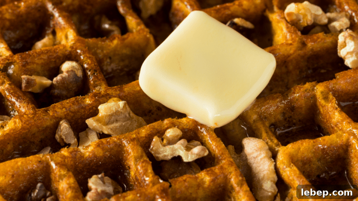 Keto Egg-Fast Ice Cream Recipe: Low-Carb Frozen Treat 8 Keto Pumpkin Spice Waffles topped with butter and walnuts