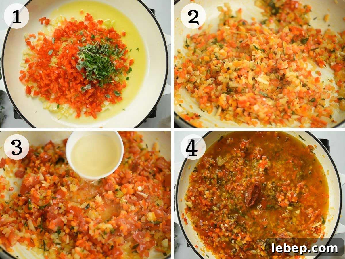 Hearty Vegetable Ragu with Pappardelle Pasta Recipe 4 Step by step photos showing how to make vegetable ragu