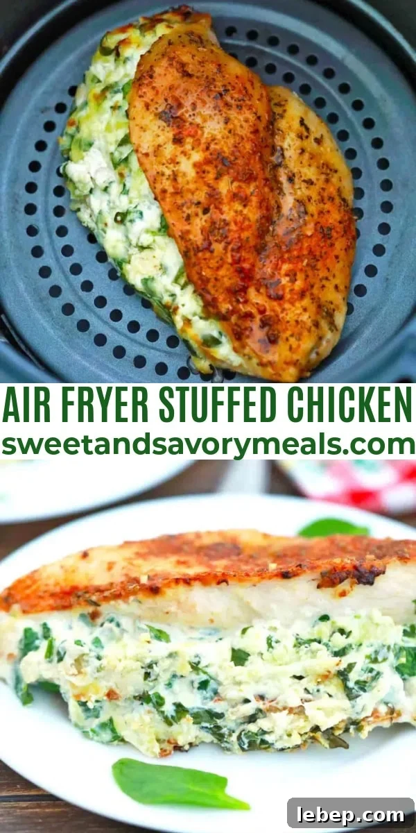 easy air fryer stuffed chicken pin