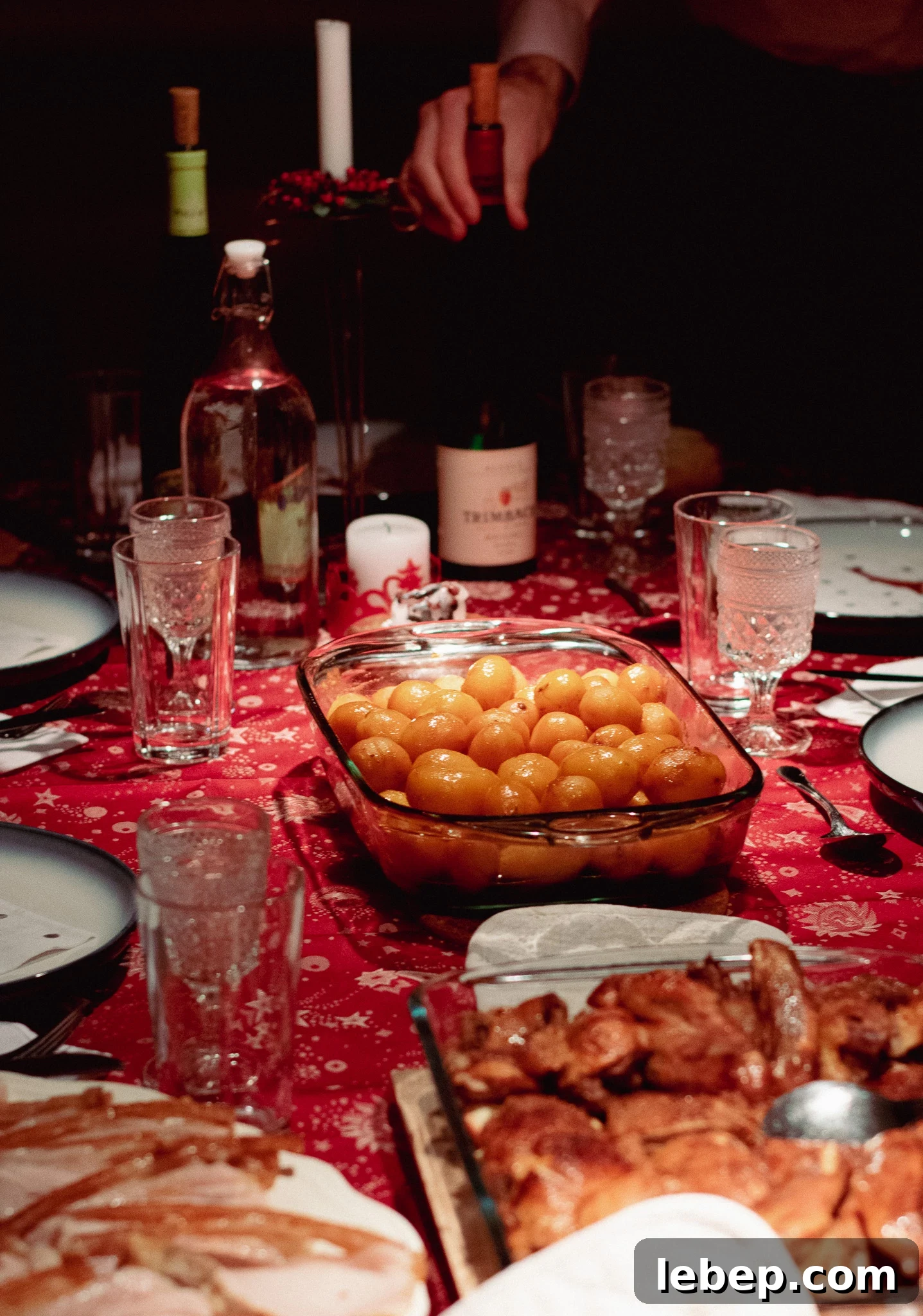 Danish Christmas dinner on the table.